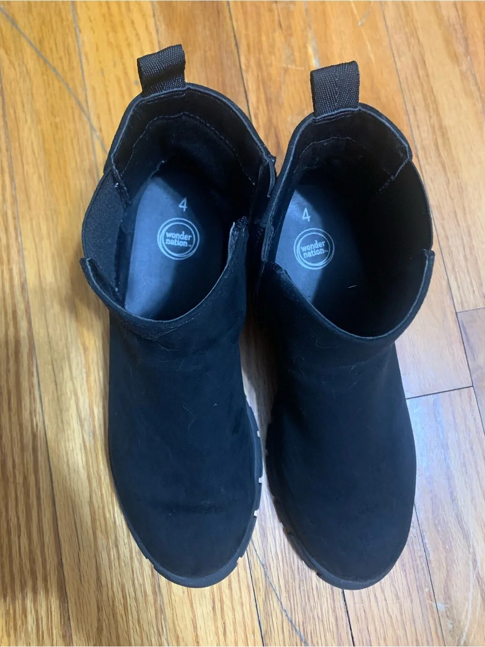 Kids Black Chelsea Boot-Style Ankle Shoes
